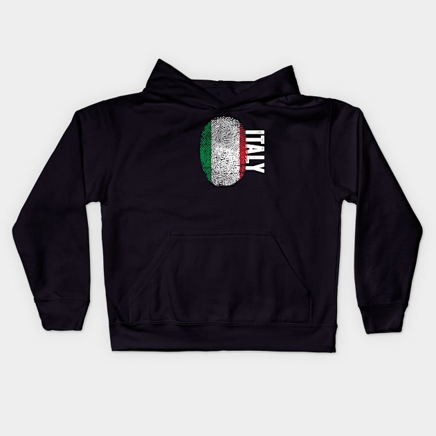 Italy Flag Fingerprint My Story DNA Italian Kids Hoodie by Your Culture & Merch